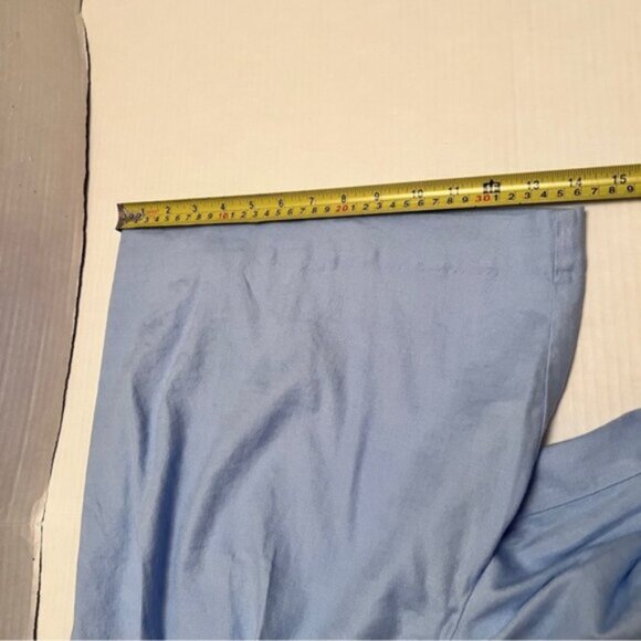 Anthropologie New Maeve Avery Pleated Trouser Shorts Linen Blend Light Blue - Picture 12 of 15